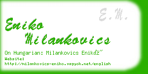 eniko milankovics business card